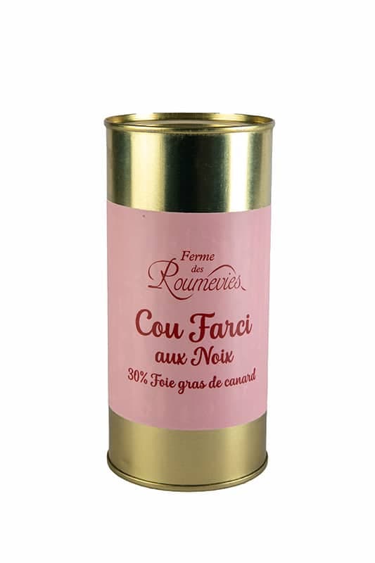 Cou farci aux noix, 30 % de foie gras
