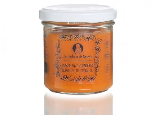Lot de 3 Petits Pots Bio dès 6 Mois – Purée Fine de Carottes Nouvelles au Cumin