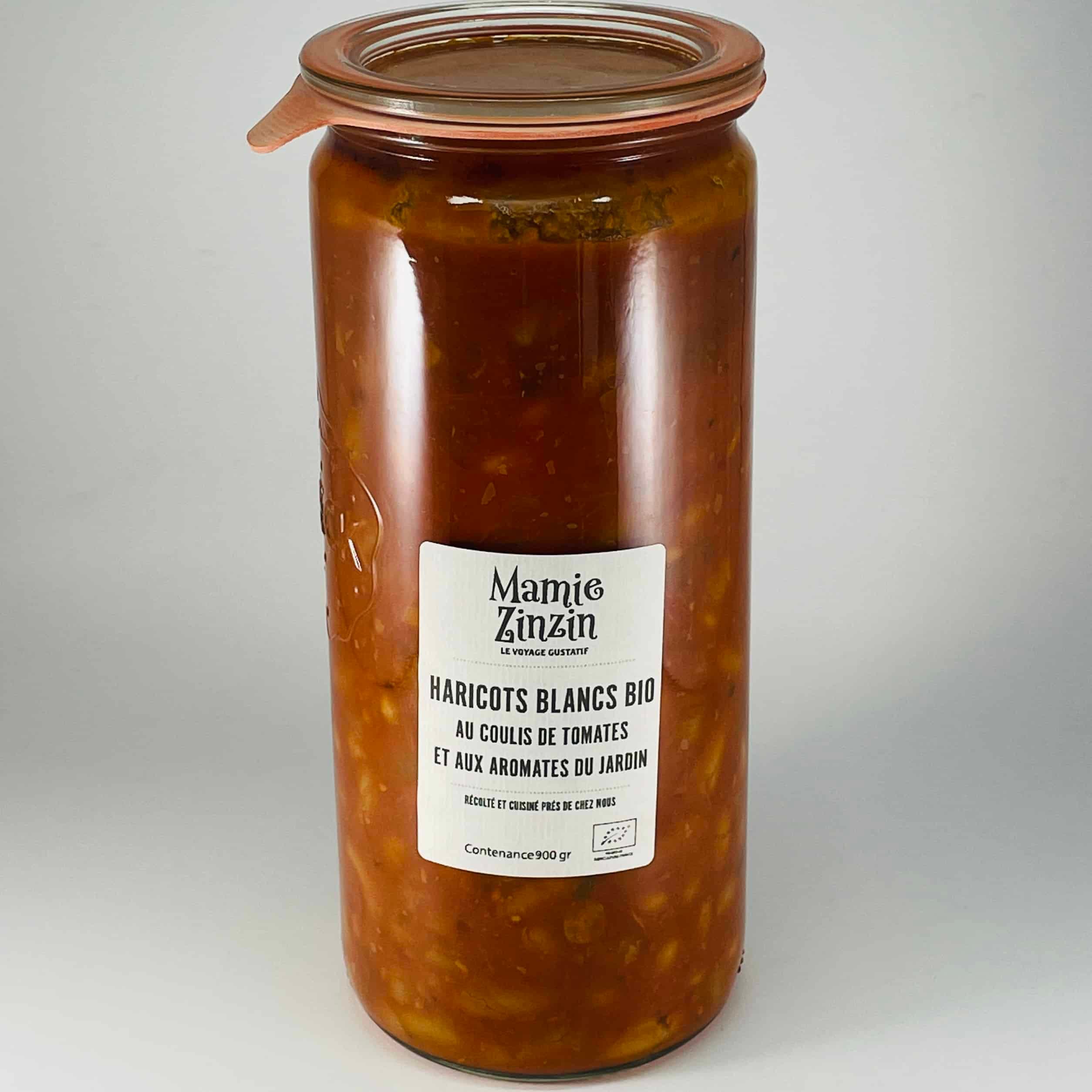 haricots blancs bio au coulis de tomates et aux aromates du jardin