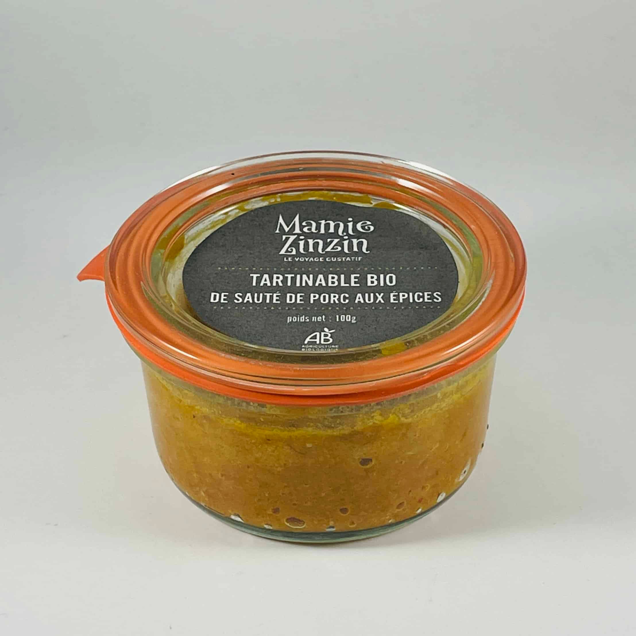 tartinable bio de sauté de porc aux épices