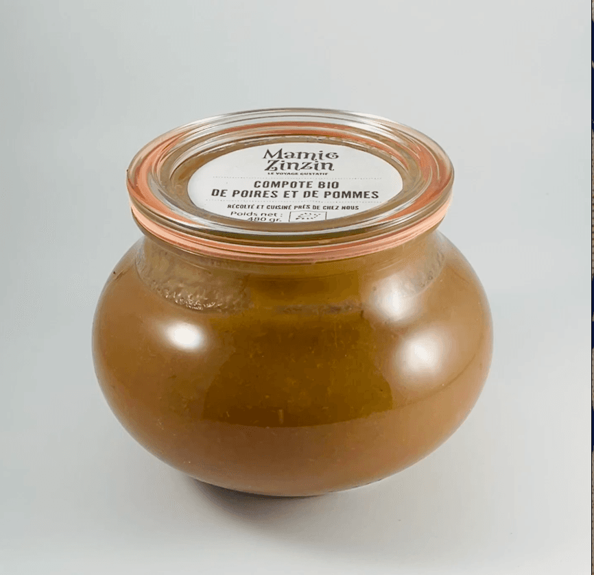 compote bio de poires et de pommes