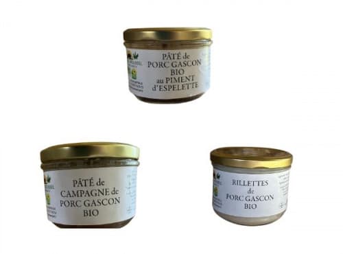 Coffret découverte 3 patés de porc gascon bio