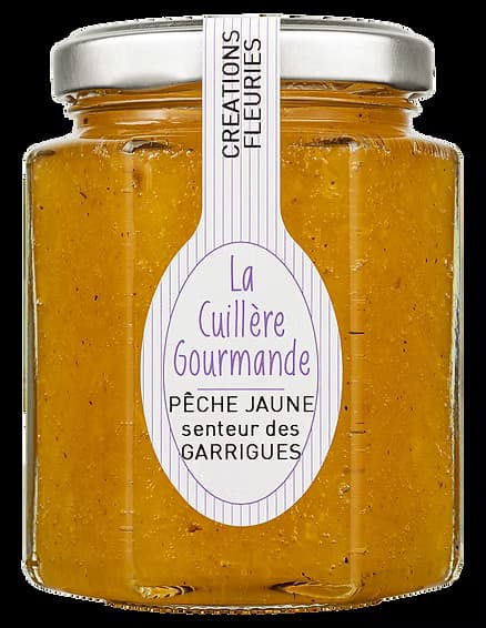 Confiture de PÊCHE jaune du Gard au bouquet des Garrigues