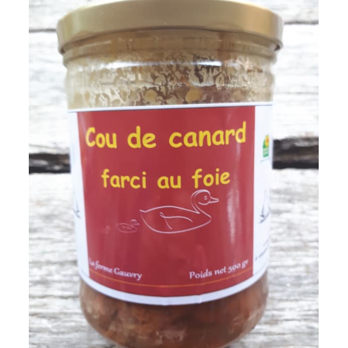 Cou de canard farci au foie gras