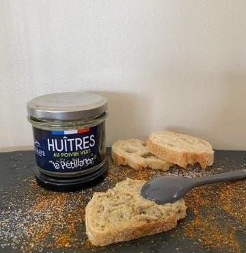 Rillettes d'huîtres au poivre vert